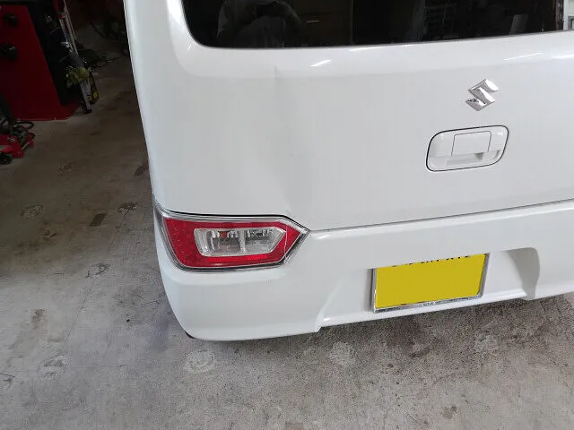 スズキ ワゴンR　バックドアパネル　へこみ修理│掛川市　板金塗装