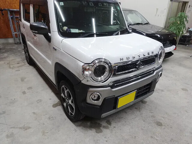 浜松市　フロントフェンダー交換・フロントバンパー交換　スズキ ハスラー｜板金塗装