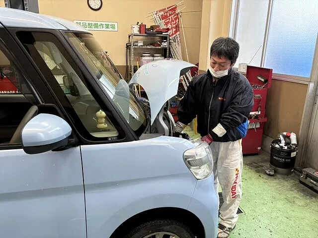 出雲市　スバル シフォン　車検　エンジンオイル交換・ワイパーゴム交換│車検・整備