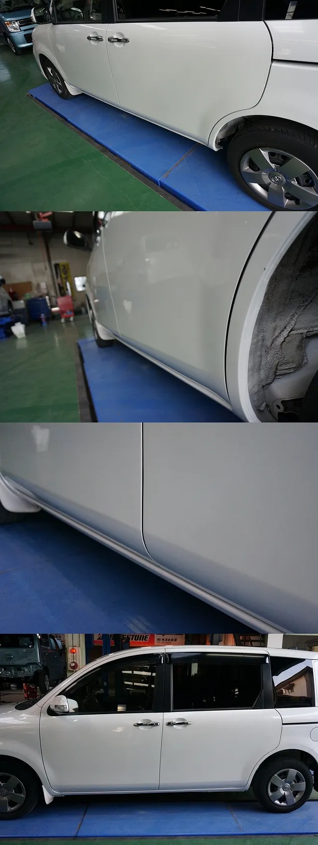 鹿屋市 鈑金塗装 | シエンタ 左側面のキズ・ヘコミ修理 料金