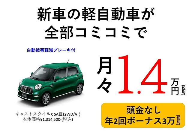 キャストスタイル　新車月々１.4万円プラン