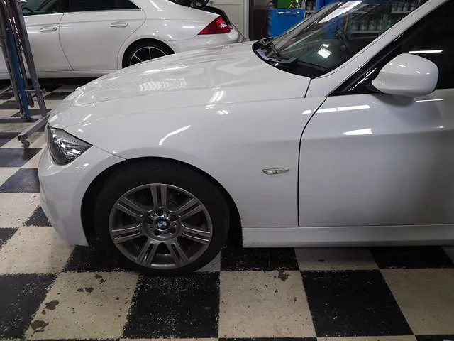 BMW　E90　320i　DSC　アクティブステアリング　ブレーキ警告灯点灯　点検修理　長岡市のお客様