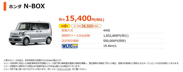 新型Ｎ-ＢOXが月々15,400円から乗れる　（福井県大野市）