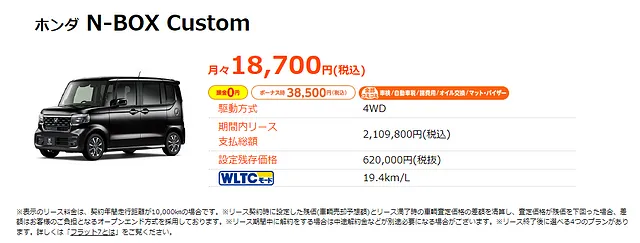 福井県大野市で新車のN-BOXカスタムを月々1万円台で乗る方法