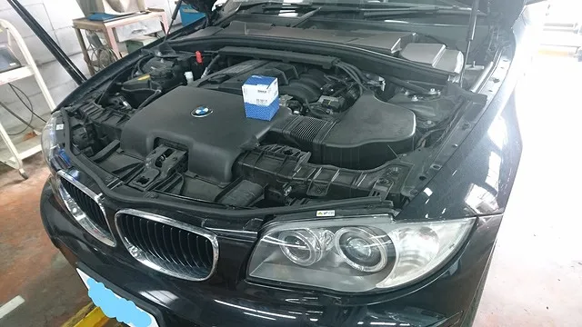 BMW120i エンジンオイル＆オイルフィルター交換、CBSオイルリセット 半田市 Bosch Car Service 巽自動車