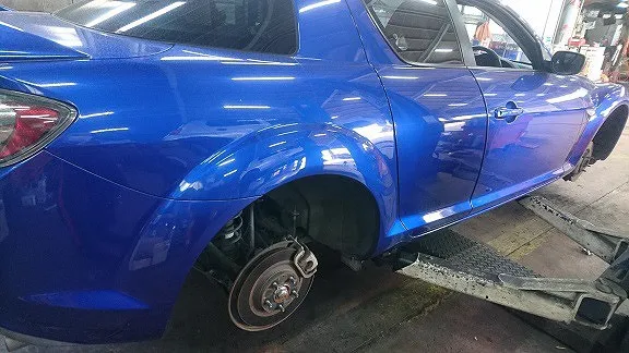 マツダ・RX-8 お持込ちタイヤへ交換へ。