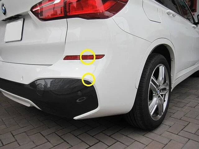 BMW　X1　リアバンパー　キズ・ヘコミ修理│大阪市平野区　鈑金塗装　部分塗装