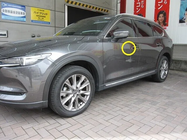 マツダ ＣＸ－８　リアドア　キズ・ヘコミ修理　│大阪市平野区　鈑金塗装