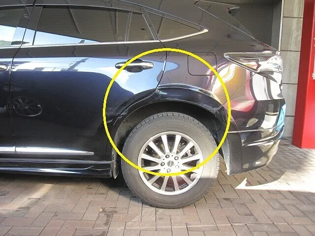 トヨタ ハリアー 左リアドア・クォーターパネル キズヘコミ修理│大阪市平野区 鈑金塗装