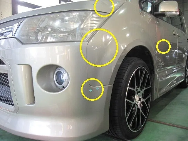 三菱　デリカ Ｄ５　左前回り事故│大阪市平野区　鈑金塗装