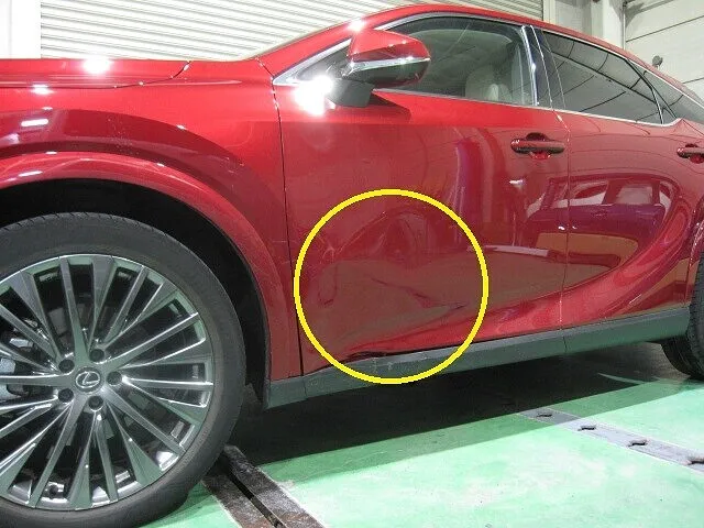 レクサス　RX　フロントドア交換　キズ・ヘコミ修理│大阪市平野区　鈑金塗装　保険修理