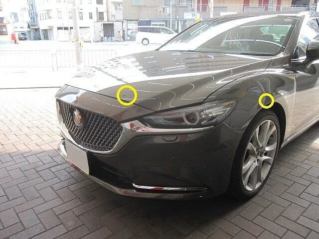 マツダ　6　ボンネット・フロントフェンダー　キズ・ヘコミ修理│大阪市平野区　鈑金塗装