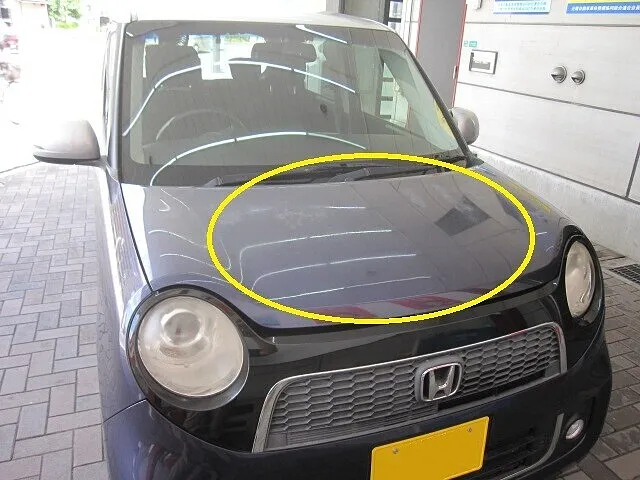 ホンダ N-ONE　ボンネット フ－ド　　色あせ クリア剥がれ キズヘコミ修理│大阪市平野区 鈑金塗装
