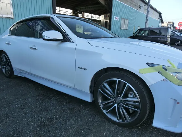 日産インフィニティ V37インパルエアロ4点取り付け編 登別市