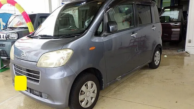 ダイハツ　タントエグゼ　左リアドア　クオーターパネル　ヘコミキズ　車修理　左ロッカーパネル　塗装のみ　田尻町のお客様　カーサービスシンワ