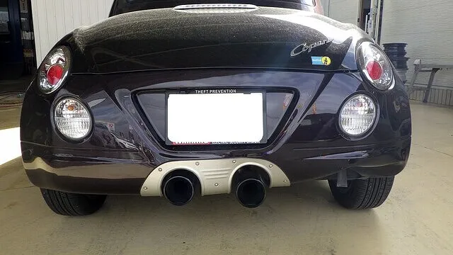 ダイハツ　コペン　リアバンパー　リサイクル部品　板金塗装　ヒートガード塗装　阪南市のお客様 カーサービスシンワ