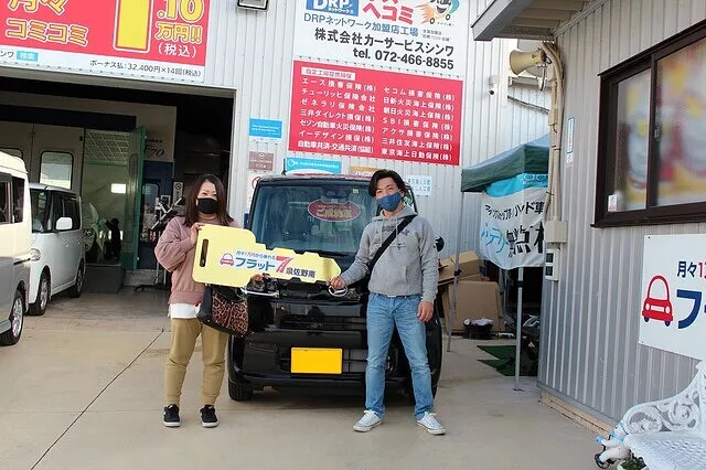 ダイハツタントをカーリースして頂きました！＃泉佐野市＃カーサービスシンワ＃フラット７泉佐野南店