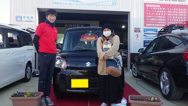 「泉佐野市の当店で中古車購入していただいたK様　スズキスペーシア」
