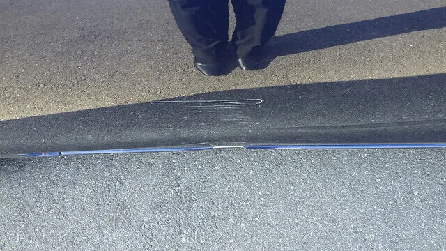 死角の障害物にぶつけてしまってご来店　トヨタ　アクア　熊取町より