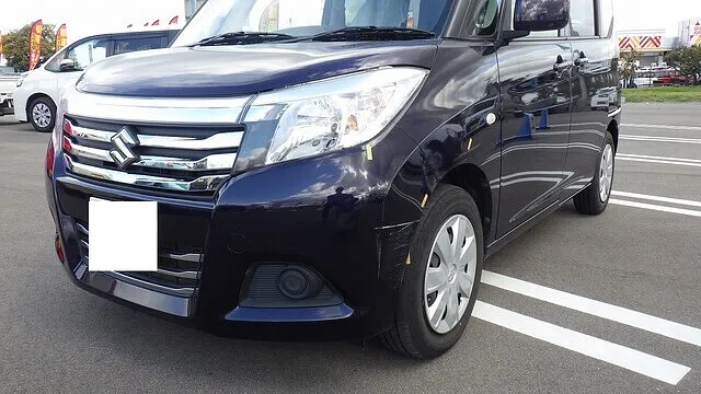ソリオ　停車中にあてられた被害　保険修理　カーサービスシンワ