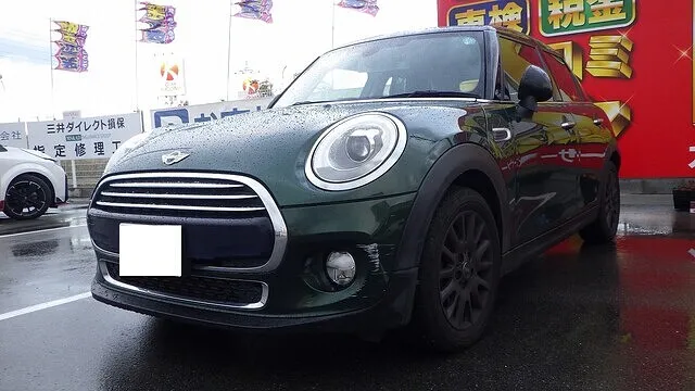 ミニ　フロントバンパー　鈑金　塗装　修理　補修　泉佐野市　泉南市