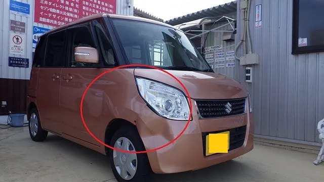 「スズキパレットの鈑金修理事例　泉佐野市　カーサービスシンワ」