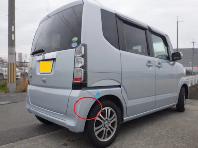 「保険会社様のご紹介で入庫のホンダNBOXの修理事例　泉佐野市」