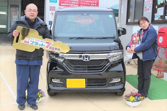 「フラット７でNBOXカスタムをカーリースしたM様　フラット７泉佐野南店」