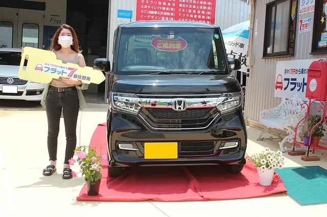 カーリース　月々1万円～　フラット７　新車NBOX　納車式　南大阪　泉佐野　岸和田　貝塚　泉南　阪南　 田尻　岬　