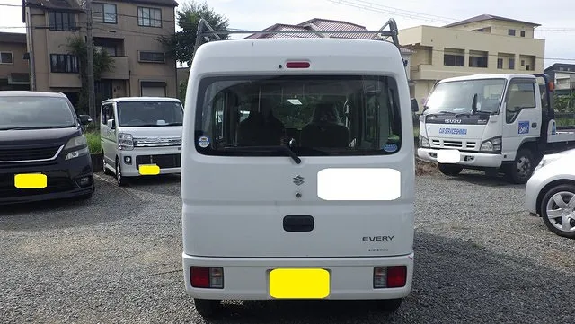 スズキ　エブリー　後ろ廻り　リアバンパー　クォーターパネル　バックドア　交換　鈑金塗装修理　和歌山より　カーサービスシンワ