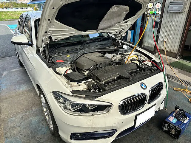 大津市　BMW 120i　エアコン修理　チェックバルブ交換・シーリングキャップ交換・エンジンオイル交換　32,000円（税込）│輸入車修理