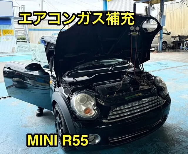 MINI R55　エアコンの効きが悪い　エアコン修理　エアコンガス補充　費用：5,500円（税込）│高島市　車修理