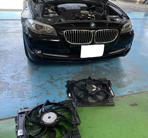 BMW F10　異音修理　ラジエーターファン交換　費用：140,000円（税込）　輸入車│長浜市　車修理
