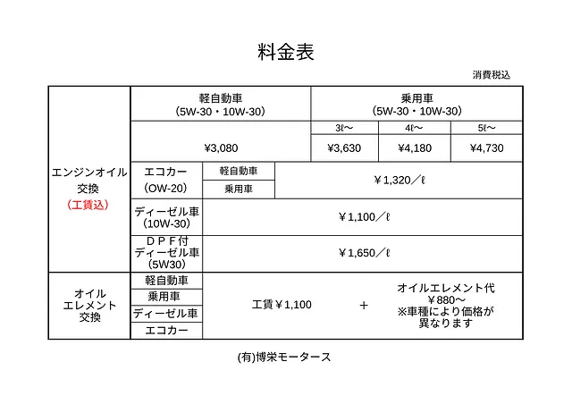 車検・整備 胎内市 博栄モータース