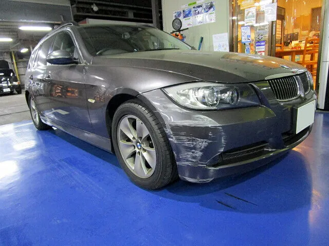 フロントバンパー キズ・ヘコミ修理 費用：344,344円 BMW｜東京三鷹市 鈑金塗装