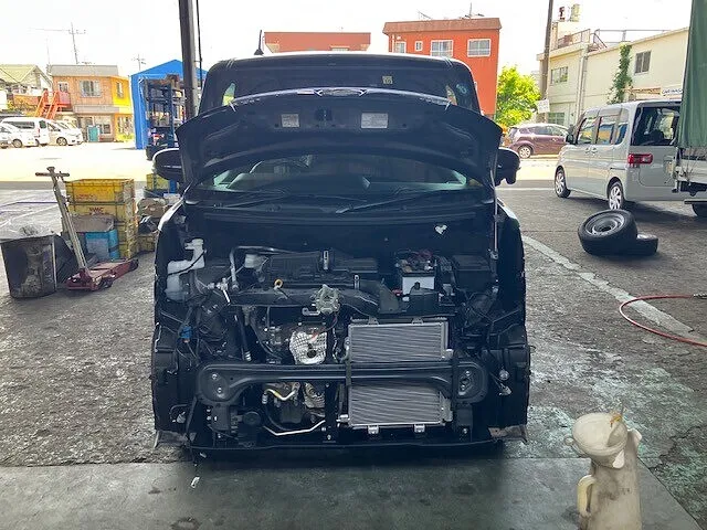 小山市　エアコン修理　エアコンが効かない　ダイハツ タント　コンデンサー交換│車修理