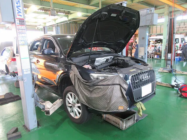 宇都宮市　車検　アウディ　エンジンオイル交換・オイルエレメント交換