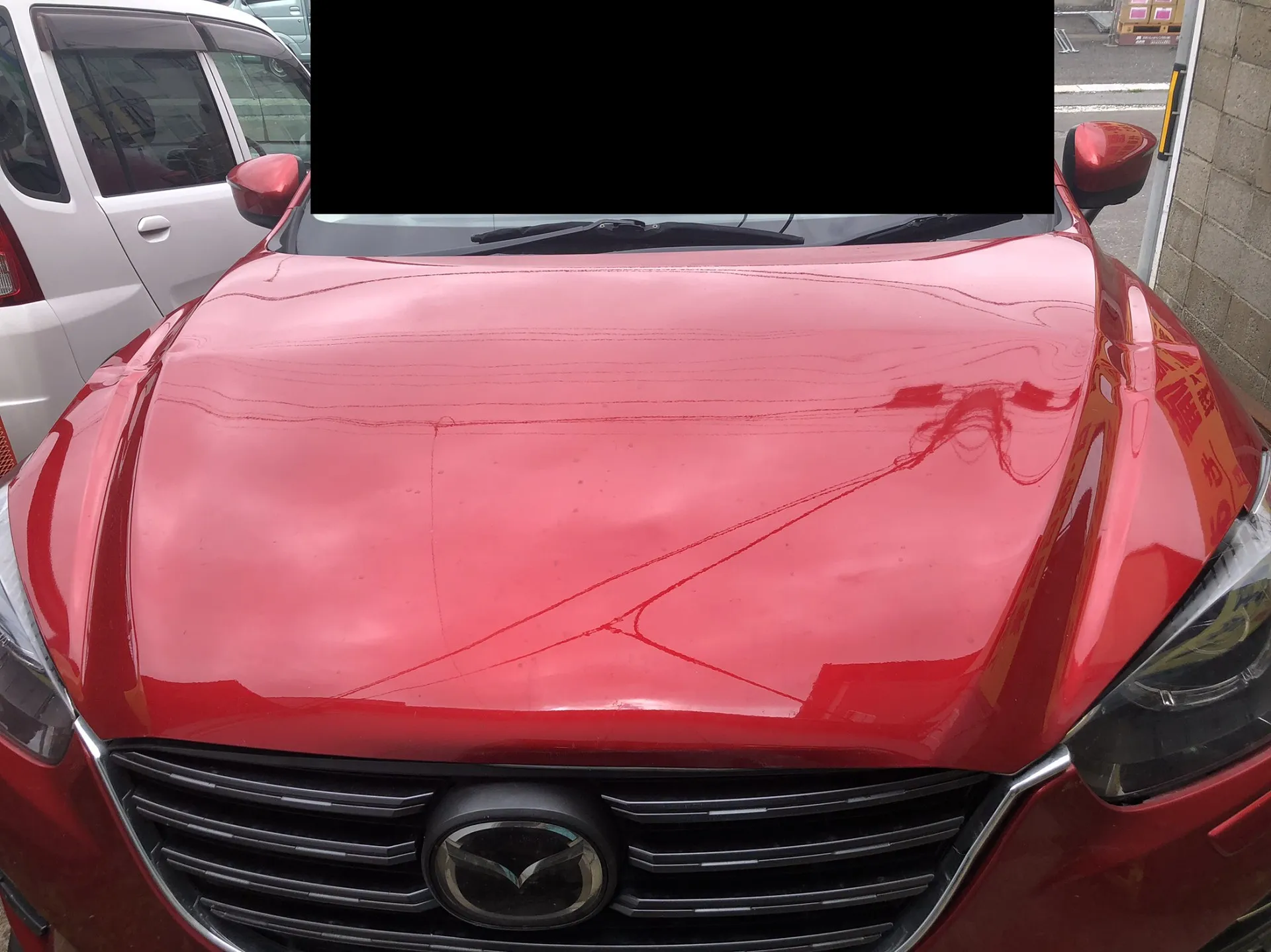 八戸市 板金塗装 CX-5 前側の大きな損傷 八戸市 谷川自動車