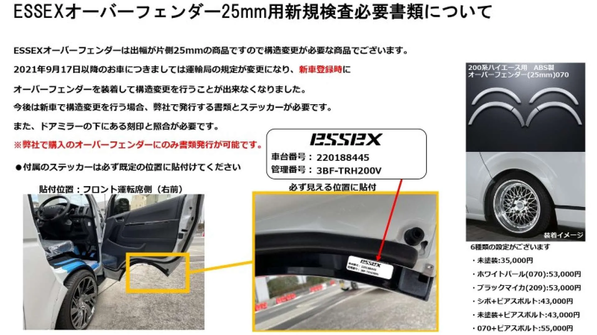 ノア様専用85NOAH・Si自作のダウン風フェンダーF-20.R-40のダウン風 - 外装、エアロパーツ