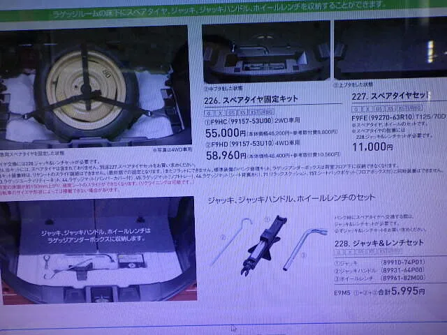 ２０２３年11月20日　　　新型スペーシアのジャッキはオプションです