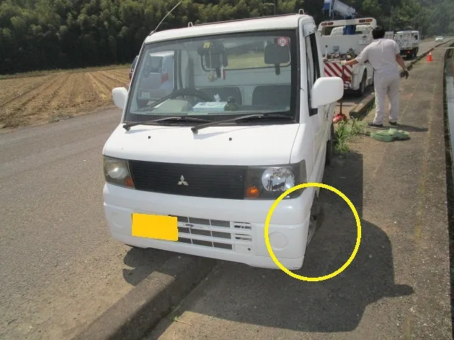 ★カトシンのページ自動車コラム47　ロードサービス　クレーン引き上げ作業　軽トラック　佐賀県・小城市・協和自動車