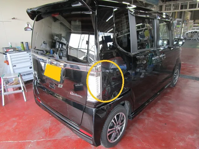 ★N-BOXクオーター修理　オリジナル工具ですんなり修正　佐賀県・小城市・協和自動車