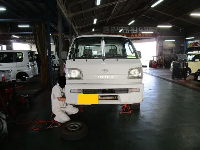 ★軽トラック車検時にフロントショックアブソーバー交換　佐賀県・小城市・協和自動車