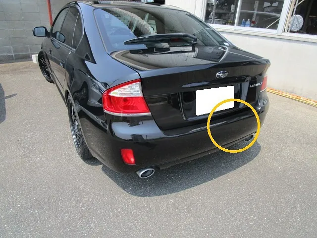 ★スバルレガシー　バンパーがへこんで修理します。佐賀県・小城市・協和自動車