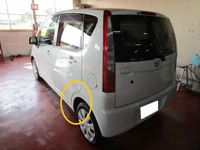 ★ムーヴ　ホワイトパールのドアとクオーターパネル修理しました。佐賀県・小城市・協和自動車