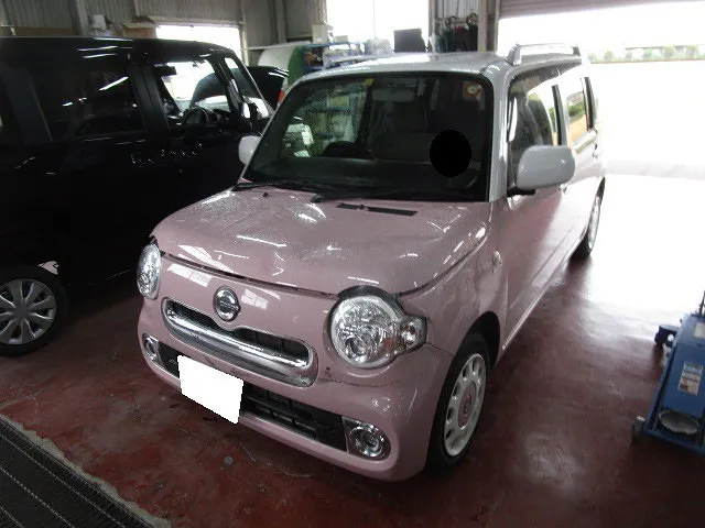 ＃ミラココア　フロント廻り板金塗装　ボンネット交換など　佐賀県・小城市・協和自動車