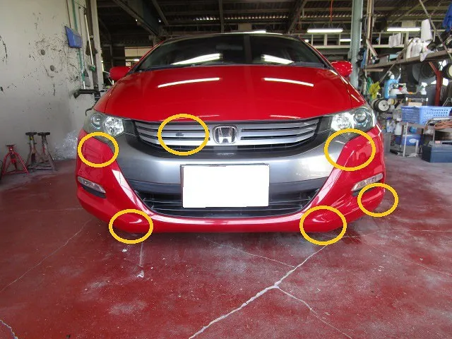 #インサイト　バンパー塗装のお代わり頂きました　サービス満点です　佐賀県・小城市・協和自動車