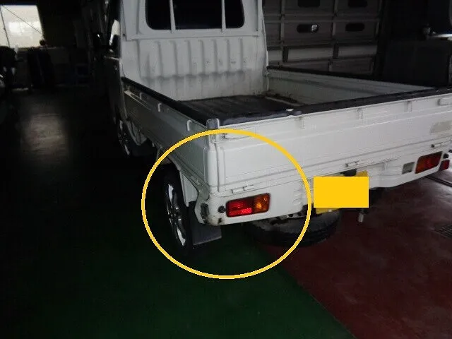 ハイゼットトラック　荷台修理　軽トラでもカドは硬いよ