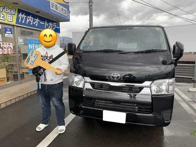 上田市のI様に新車のTOYOTA・ハイエースバンを納車いたしました！