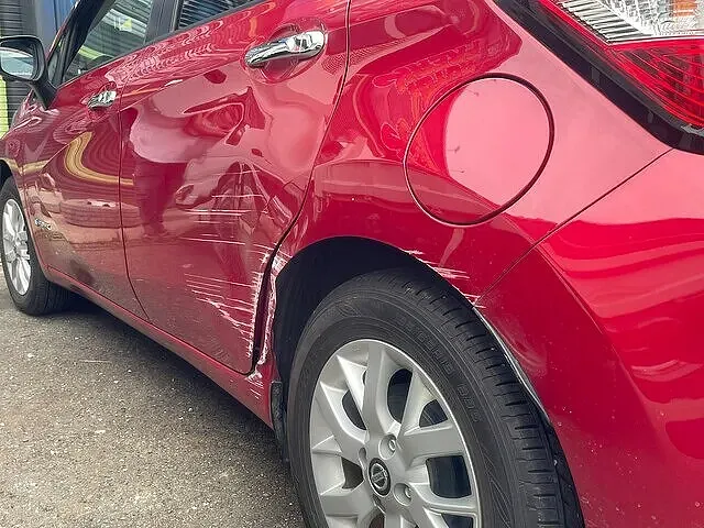 田川郡　中古リアドア交換　リアフェンダー・リアバンパー修理　日産 ノート E12│鈑金塗装